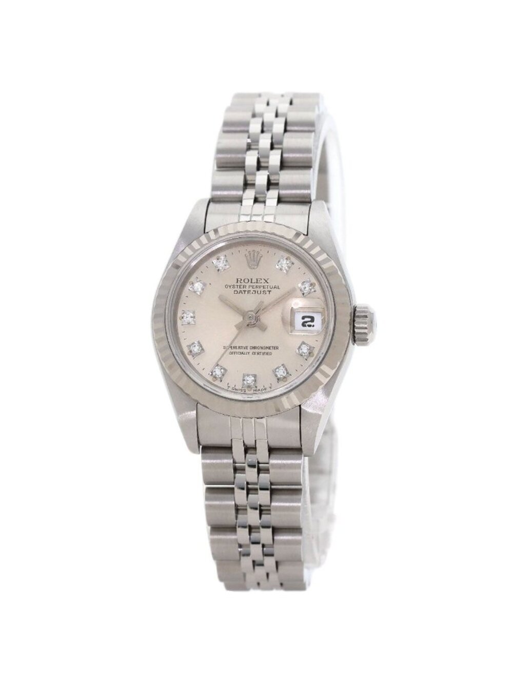 Rolex Datejust Diamond Watch SS White Gold